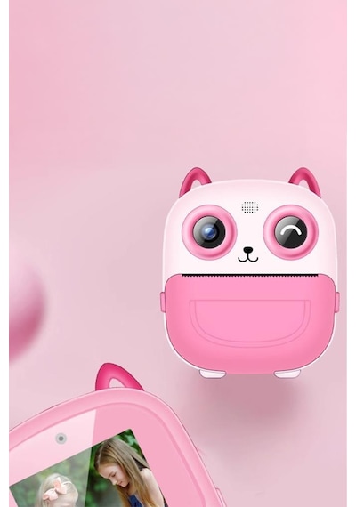 Torima Cmr-21 Pembe Dijital Video Kayıt Fotoğraf Çocuk Kamerası Termal Resim Kağıt Baskılı Yazıcı