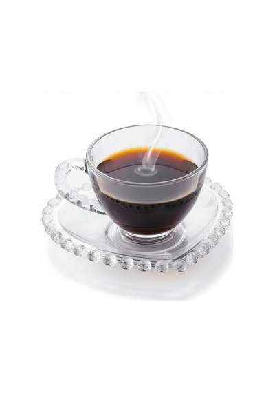 Kalp Detaylı Cam Çay Fincanı, Kahve Takımı 200ml Diğer