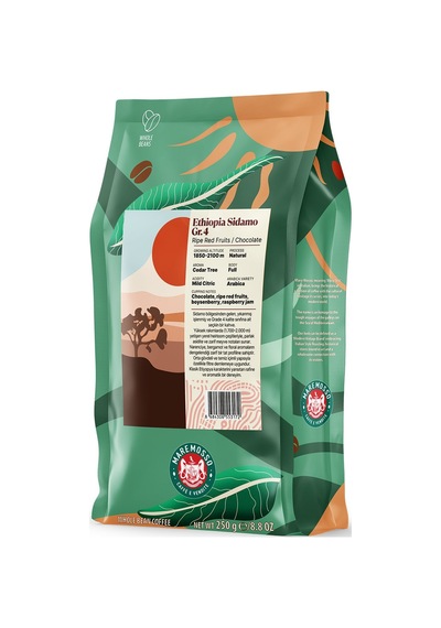 Ethiopia Sidamo Gr.4 Yöresel Filtre Kahve 250 Gr. Çekirdek Kahve