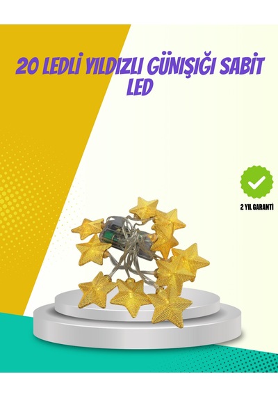 Muratech Dekoratif Yıldız Led Aydınlatma 20 Ledli 5 Metre Günışığı Uzun