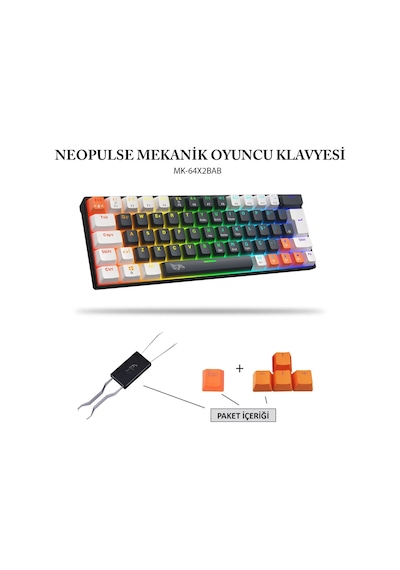 Mekanik Rgb Gaming Klavye 12 Farklı Işık Modu Hot Swap 64 Tuslu Double Shot Örgü Kablo Rgb Gaming Kablolu Oyuncu Klavyesi Mekanik Mavi Switch