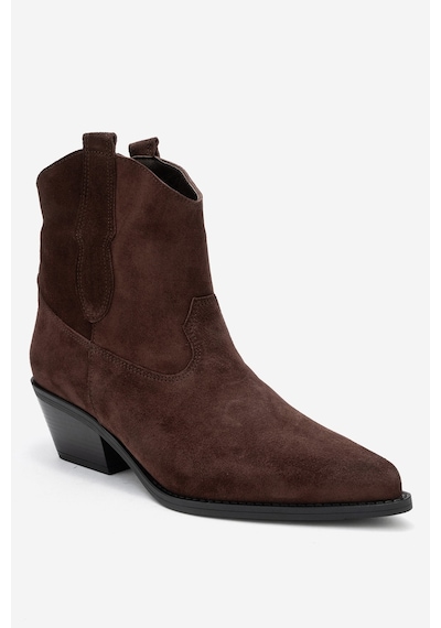 Luvishoes Luvi Shoes Elıa Kahverengi Süet Hakiki Deri Kadın Western Bot Kahverengi