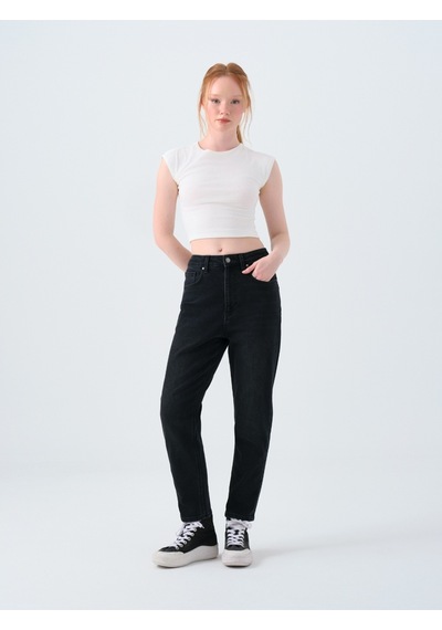 Mom Slim Fit Kadın Pantolon Lacivert