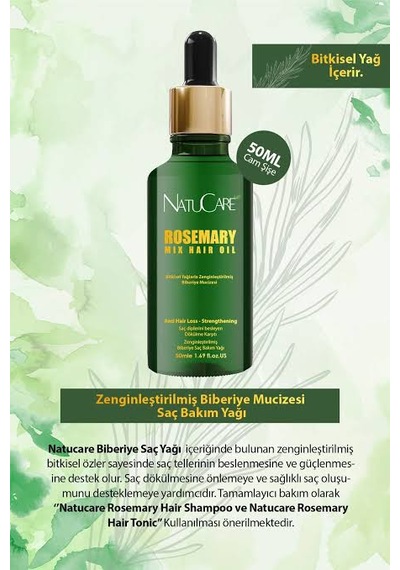 Natucare Saç Dökülmesine Karşı Ve Hızlı Uzatma Etkili Biberiye Yağı 50ml
