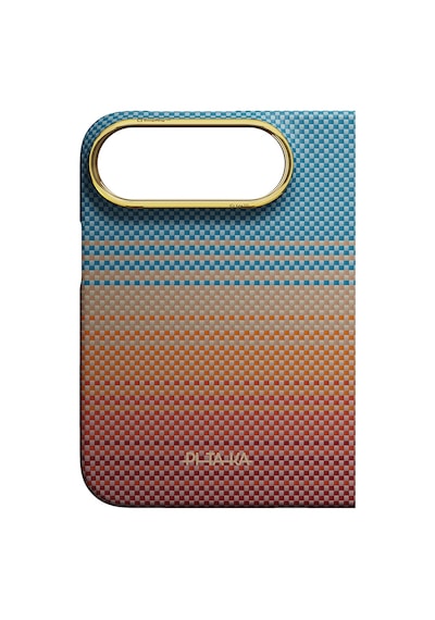 Apple Uyumlu iPhone Duo Kılıf M-safe Özellikli Aramid Fiber Pitaka Sunset 2.0 California Dream Mavi-kahverengi Mavi - Kahverengi
