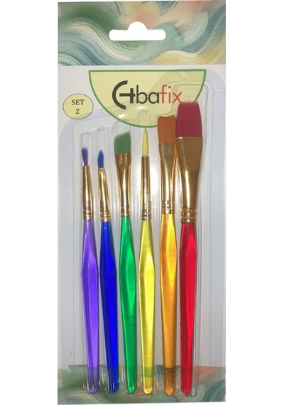 Bafix Fırça Seti Set-2 Şeffaf Sap Renkli 6 Lı Bfx-fır70902
