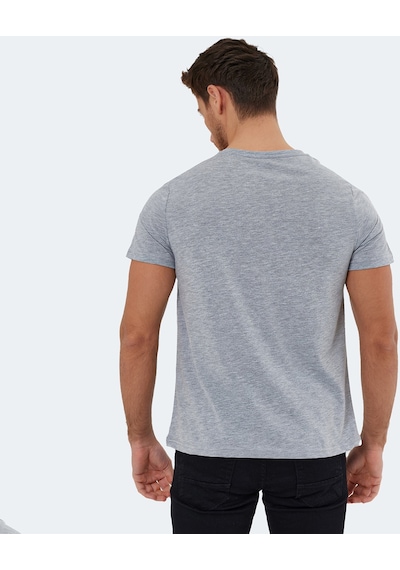 Slazenger RIVALDO Erkek V Yaka Gri Tişört
