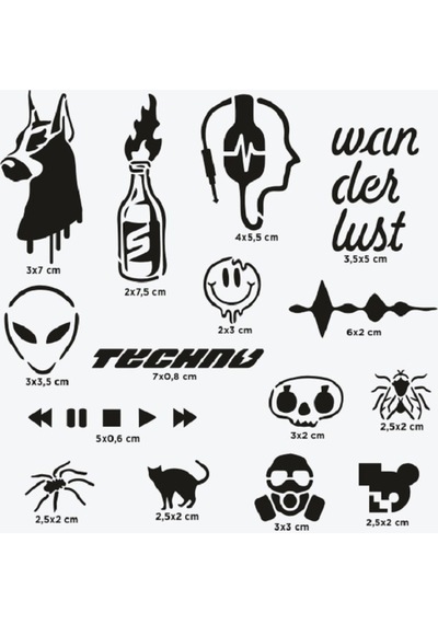 Berlin City Pack Geçici Dövme Şablon Seti 15 Desen