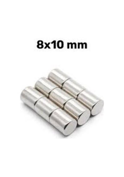 Neodyum Mıknatıs 8x10 Mm 10 Adet