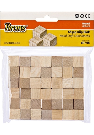 Ahşap Küp Blok Naturel