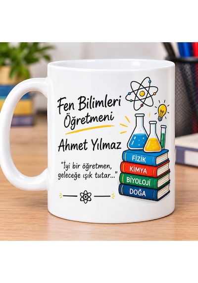 Öğretmenler Günü Ne Özel Kupa Fen Bilimleri Öğretmeninize Anlamlı Hediye Açık Beyaz