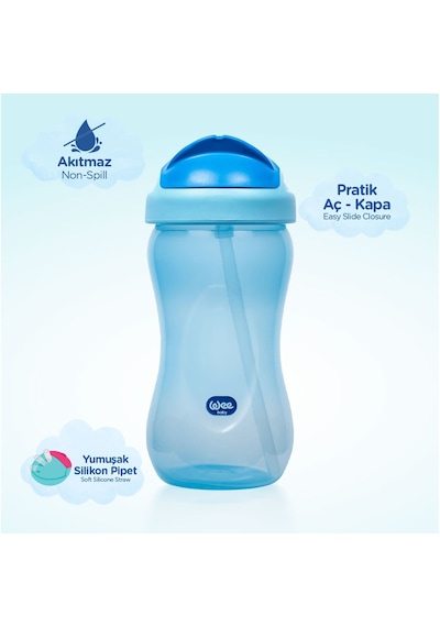 Wee Baby Pipetli Bardak 350 ml Mavi 6+ Ay