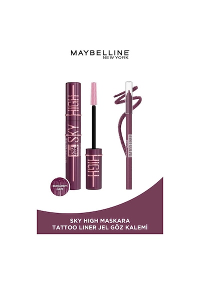 Lash Sensational Sky High Burgundy Haze Maskara & Tattoo Liner Jel Göz Kalemi Berry Bliss Mürdüm pktmybmskrgzklmset1-10438 Diğer