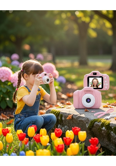 Şarjlı Mini Kamera Hd Video Ve Fotoğraf Çekimli Uczzzçocukkamerasıpembe-12
