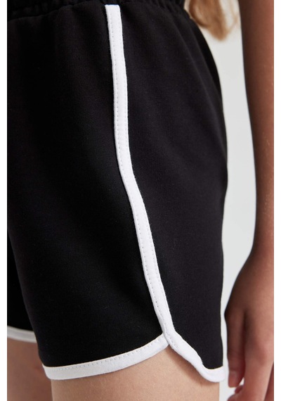 Defacto Kız Çocuk Regular Fit Sweatshirt Kumaşı Şort B0911a823smbk81 Siyah