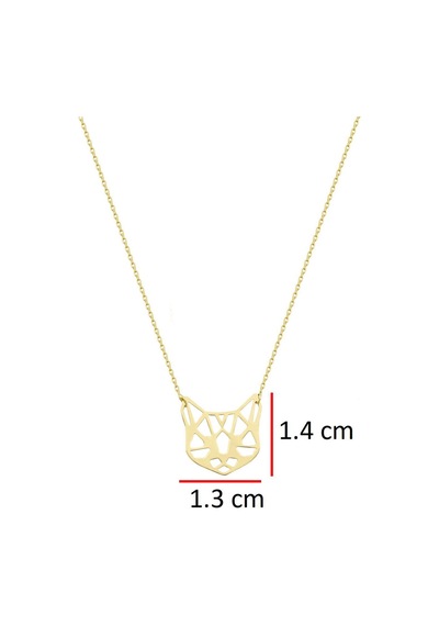 Silüet Kedi 14 Ayar Altın Kolye 4n37039 Sarı