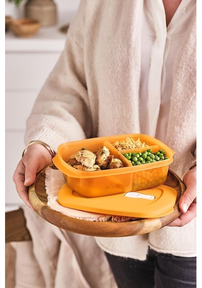 Tupperware Micro Bölmeli Kap 1 L Papaya Tupperware Micro Bölmeli Kap 1 L Papaya