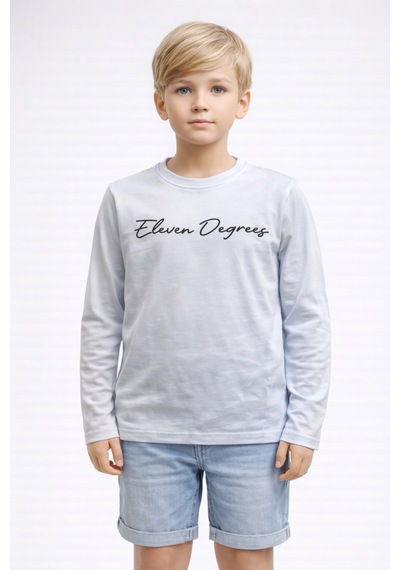 Yale Kids 8-12 Yaş Erkek Çoçuk Uzun Kollu Tişört Beyaz