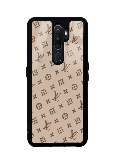 Oppo A5 2020 Koyu Krem Lv Tasarımlı Glossy Telefon Kılıfı