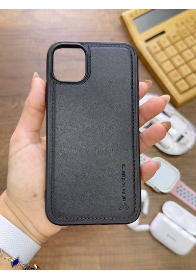 Apple iPhone 11 Pro Uyumlu Premium Deri Dokulu Darbelere Karşı Dayanıklı Nazal Silikon Kılıf Siyah