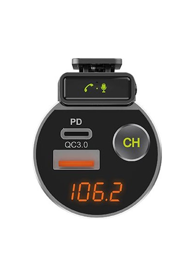 LinkTech Car RF12 FM Transmitter 38W PD QC3.0 LCD Ekran USB+Type-