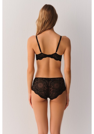Suwen Lace Deluxe Dantelli Balkonet Sütyen Sw4058012 Siyah