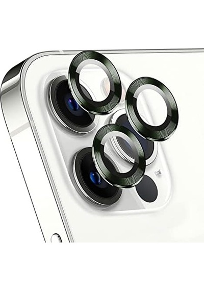 13 Pro Tekli Kamera Lens Koruma Camı Koyu Yeşil