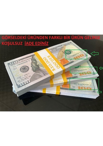 Aykar 15 Deste 100 Dolar Geçersiz 1. Kalite Çift Taraflı Baskı