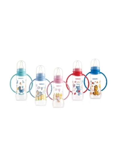 Tr Desenli Kulplu Silikon 250 Ml Pp Biberon, Pembe