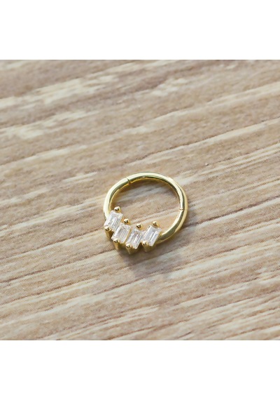 Altın Baget Taş Motif Halka Piercing As103pc Altınsepeti Sarı