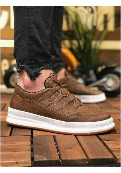 Erkek Dengeli Yürüyüş Bağcıklı Tempo Spor Ayakkabı Renk: Taba, Beden: 41