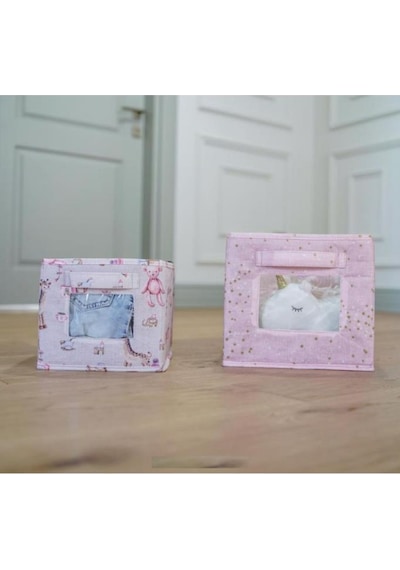 Onikiden Baby 2 Li Pencereli Düzenleyici Kutu, Çok Amaçlı Bebek Bakım Organizer Kutu 2 Li Set Pembe Beyaz - Pembe