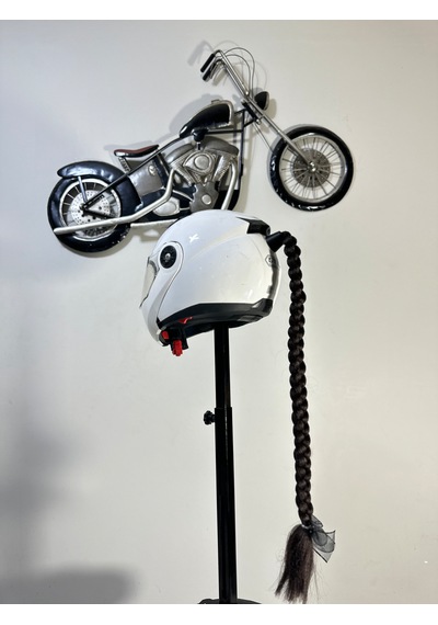 Motor & Motosiklet Koyu Kahve Örgü Saç Kask Dış Aksesuarı Diğer