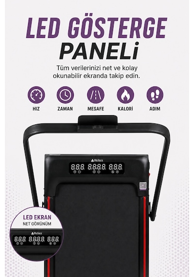 Ekranlı Uzaktan Kumandalı Portatif Bluetoothlu Yürüme Ve Koşu Bandı Rl-895