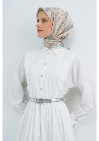 Armine İpek Eşarp 2026 Yaz - 9512-31 Soft Pembe Mavi Twill