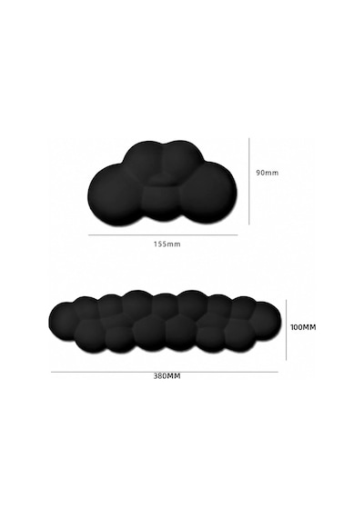 Klasse Cloud Klavye Ve Mouse Bilek Destek Seti, Bulut Ergopad, Kaymaz Tabanlı, Nefes Alan Kumaş, Hassasiyet Önleyici