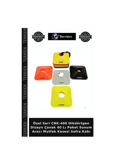 Özel Seri Cnk-400 Dikdörtgen Dizayn Çanak 40 Lı Paket Sunum Aracı Mutfak Kasesi Sofra Kabı Diğer