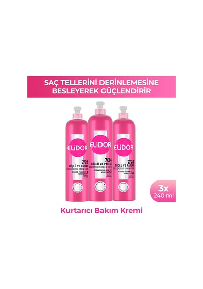 7/24 Şekillendirici Saç Bakım Kremi Güçlü Ve Parlak 240 Ml X3