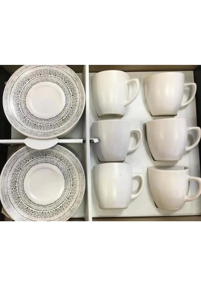 Keramika 5747 Beyaz Kahve Fincan Takımı 6 Lı