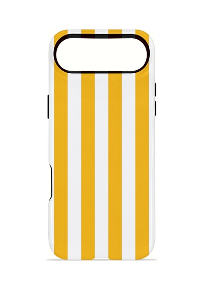 Apple iPhone Uyumlu 17 Air Vorian Çift Katmanlı Magsafe Kılıf Golden Riviera Stripe