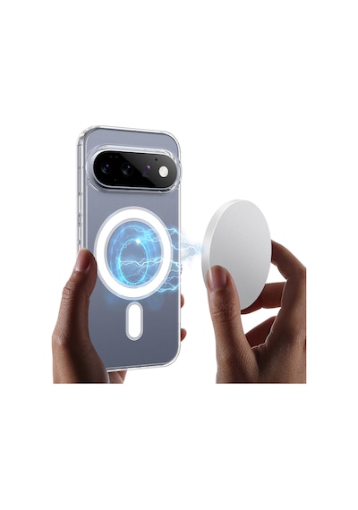 Google Pixel 11 Pro Uyumlu Kılıf Sararmaz Kamera Kısmı Açık Magsafe Mika Sert Parlak Şeffaf Kapak Beyaz