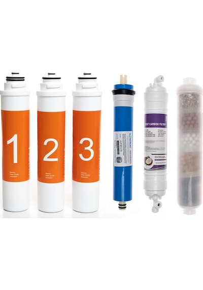 Waterlife Arıtma Uyumlu Tak-Çevir 6'Lı Filtre Seti, 10 Aşamalı