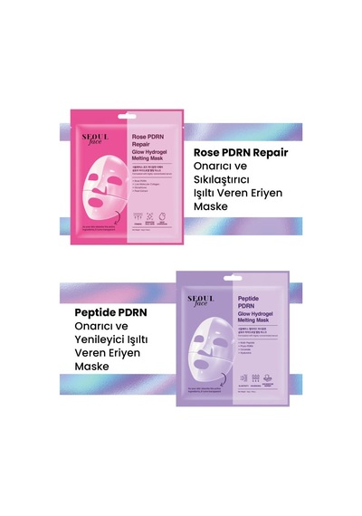 Dermal Seoul Face Gül Rose Pdrn Onarıcı Glow Hidrojel Maske Ve Peptid Eriyen Maske