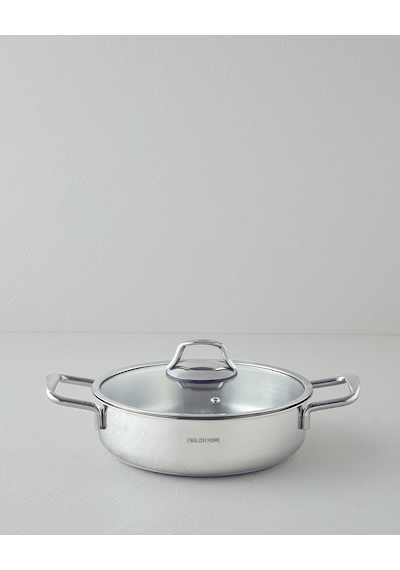 English Home Glow Çelik Sığ Tencere 24x6 Cm Silver Silver