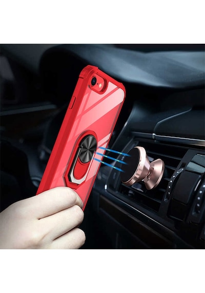 Apple Uyumlu iPhone 6 - 6S Kilif Standli Yüzüklü Mola Silikon Kapak 440390452