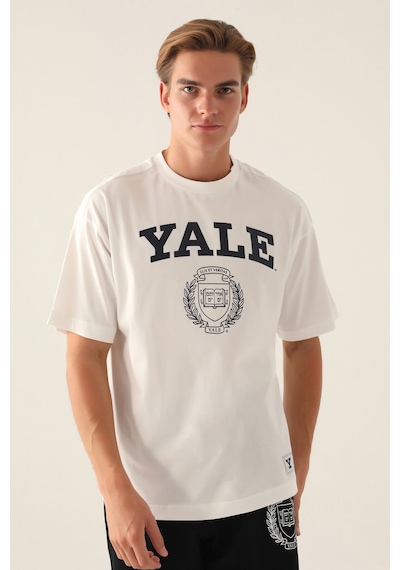 Yale Book Krem Erkek T-shirt 5274-42868 Krem