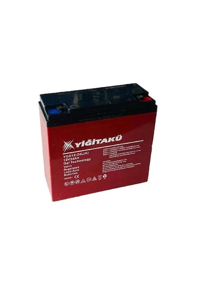 Yiğit Akü 12 V 24 Ah-amper 20ah Jel Akü 181x77x170 Mm 2026 Üretim