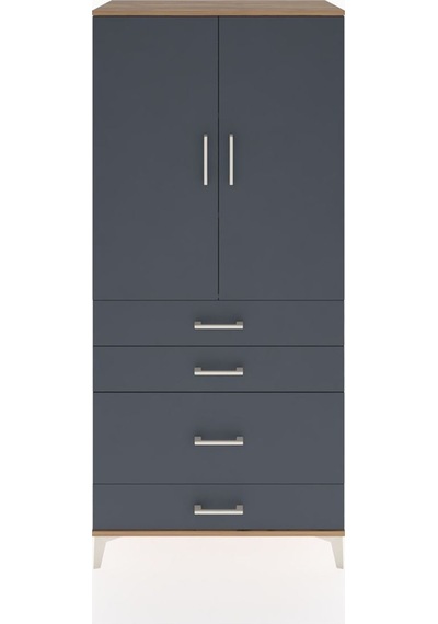 Hyperion Dolap 3 Raflı 4 Çekmeceli 2 Kapaklı 88x44x195 Çam-an... Çam