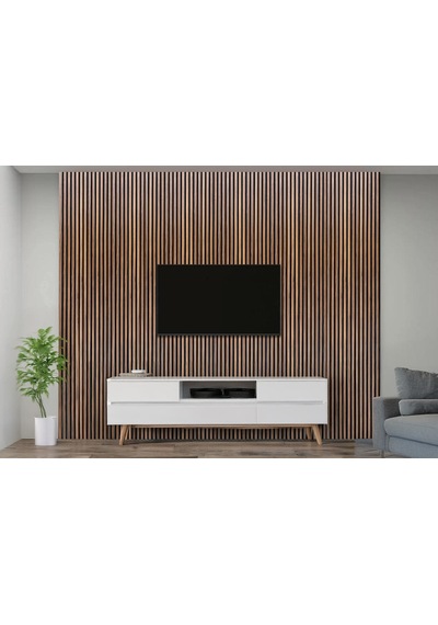 Baymoni Akustik Panel Hareli Ceviz 60x280x1,7cm
