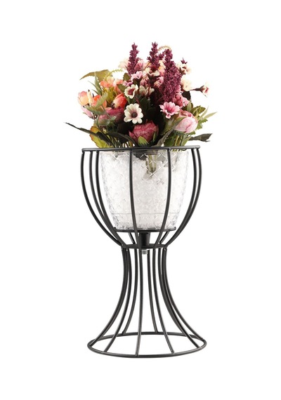 Anafor Saksılık Siyah 25 Cm Şeffaf Saksı